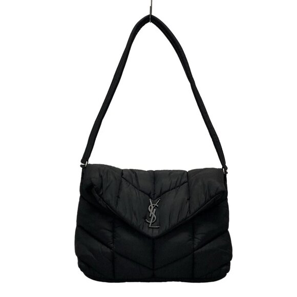 SAINT LAURENT PARIS Puffer Messenger Bag Black Nylon Shoulder Bag - Picture 1 of 15